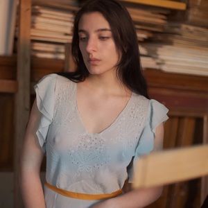 Vintage 1930s silk hand embroidered bias cut slip dress